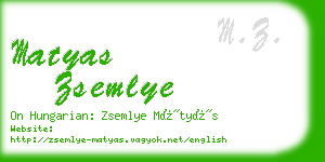 matyas zsemlye business card